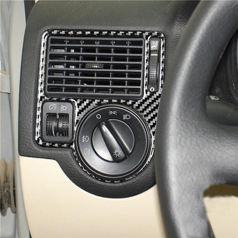 Car Carbon Fiber Interior Button Panel Trim Sticker Frame For VW Golf 4 GTI Jetta MK4 1999-2004 Styling Accessories