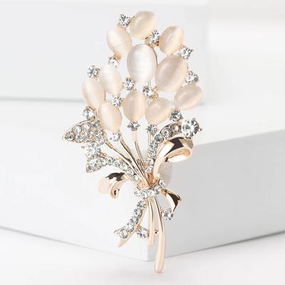 Kreativní design Slitina Opál Kytice Brož Temperament Luxusní dámské oblečení Brož Ornament Pin