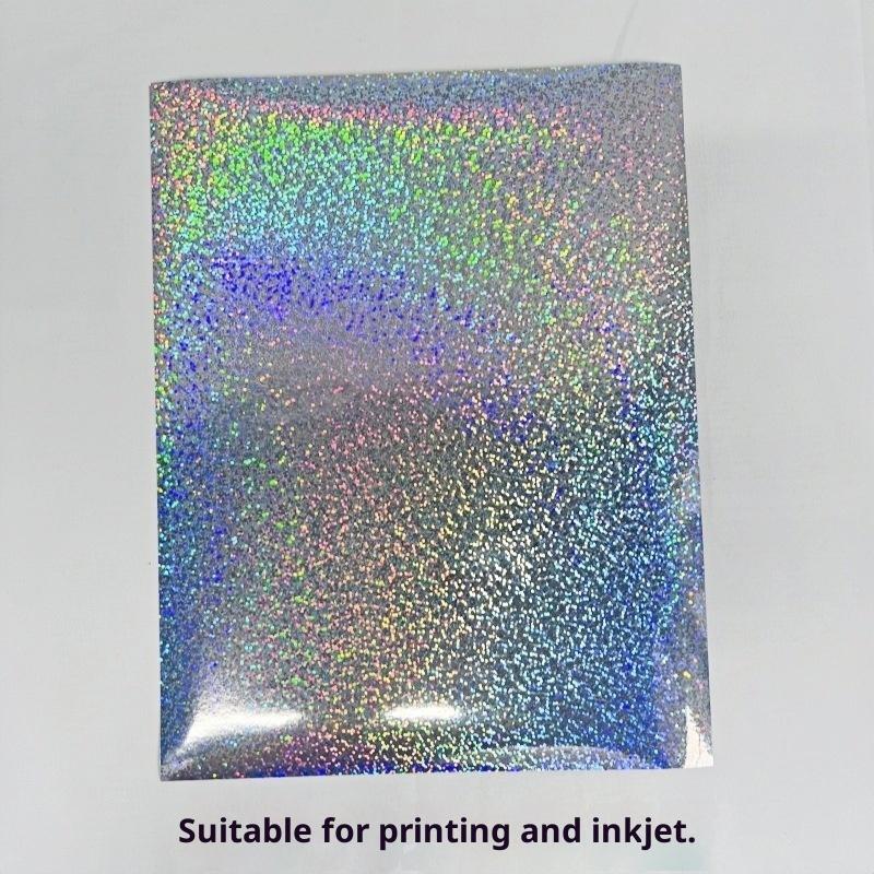 5Pcs Holographic Sticker Paper Clear Vinyl Self-Adhesive Waterproof Transparent Cold Laminating Film For Crafts