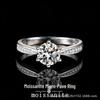 Sterling Silver Moissanite Diamond Ring: Korean Style Six-Prong Design for Women, 1/2/3 Carat Options, Ideal Wedding Jewelry.