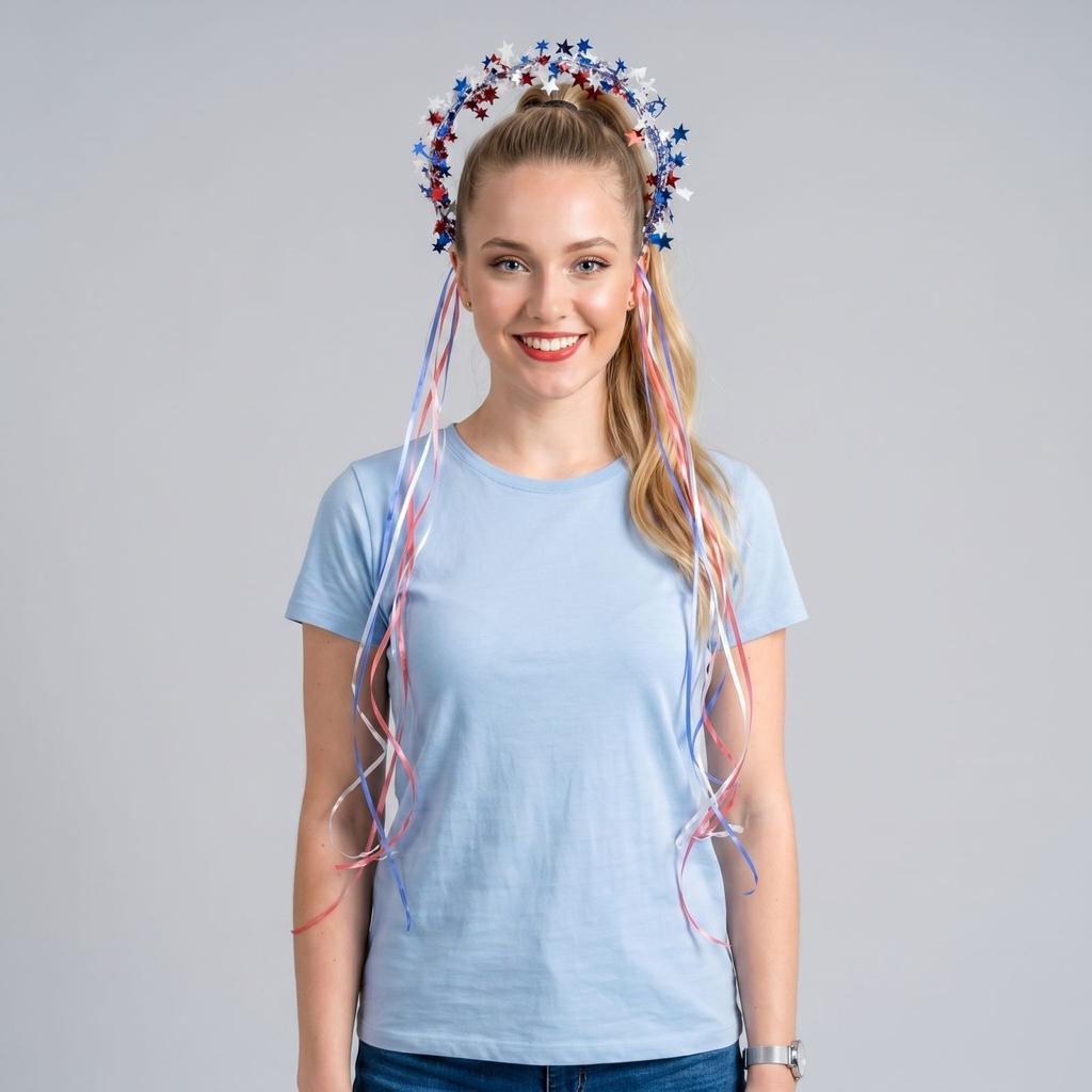 Red And Blue Star Hair Accessory Headband