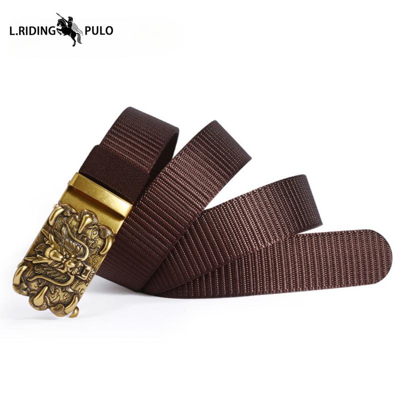 Men's Casual Nylon Fashion Belt with Alloy Automatic Buckle