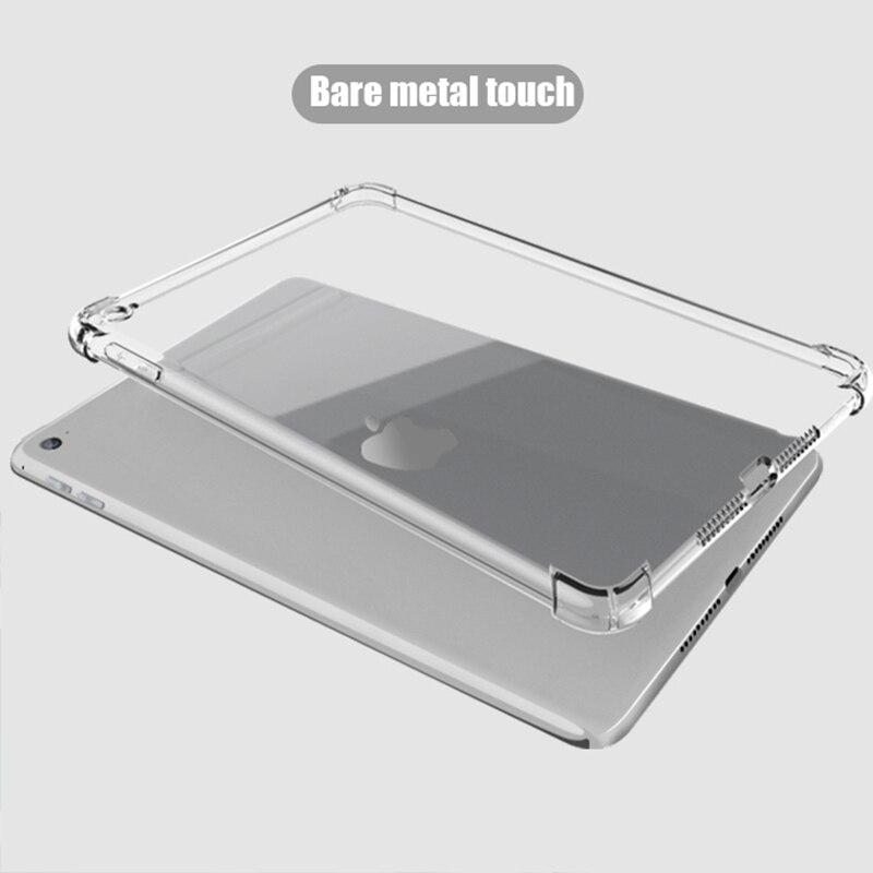 2 I 1 Nettbrettdeksel med glass for ipad Air 1 2 9.7 tommer 2017 2018 for ipad 2 3 4 mini 1 2 3 4 5 6 10.2 tommer 7 8 9. generasjon Pro 11 Silikon myk TPU Airbag deksel