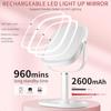 Lighted Makeup Mirror 2600mAh Rechargeable 1x 10x Magnifying Vanity Mirror 8.5 Height Adjustable Makeup Mirror with Lights 3 Co