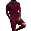 New Men’s Casual Double-pocket Short-sleeved Polo Shirt and Shorts Summer Fashion Set