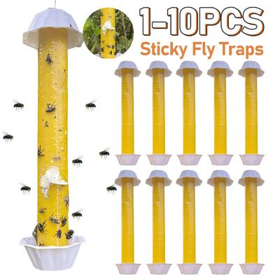 1-10 pièces Attrape-mouches collant jaune Attrape-mouches et tue-moustiques Planche collante Pièges à mouches pour jardin cour ferme pièges