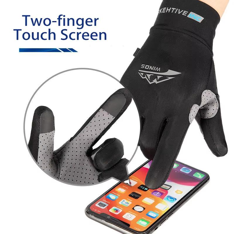 Ice Silk Gloves Summer Breathable Non-slip Cycling Gloves Unisex Sunscreen Touchscreen Outdoor Sports Driving Fishing Gloves