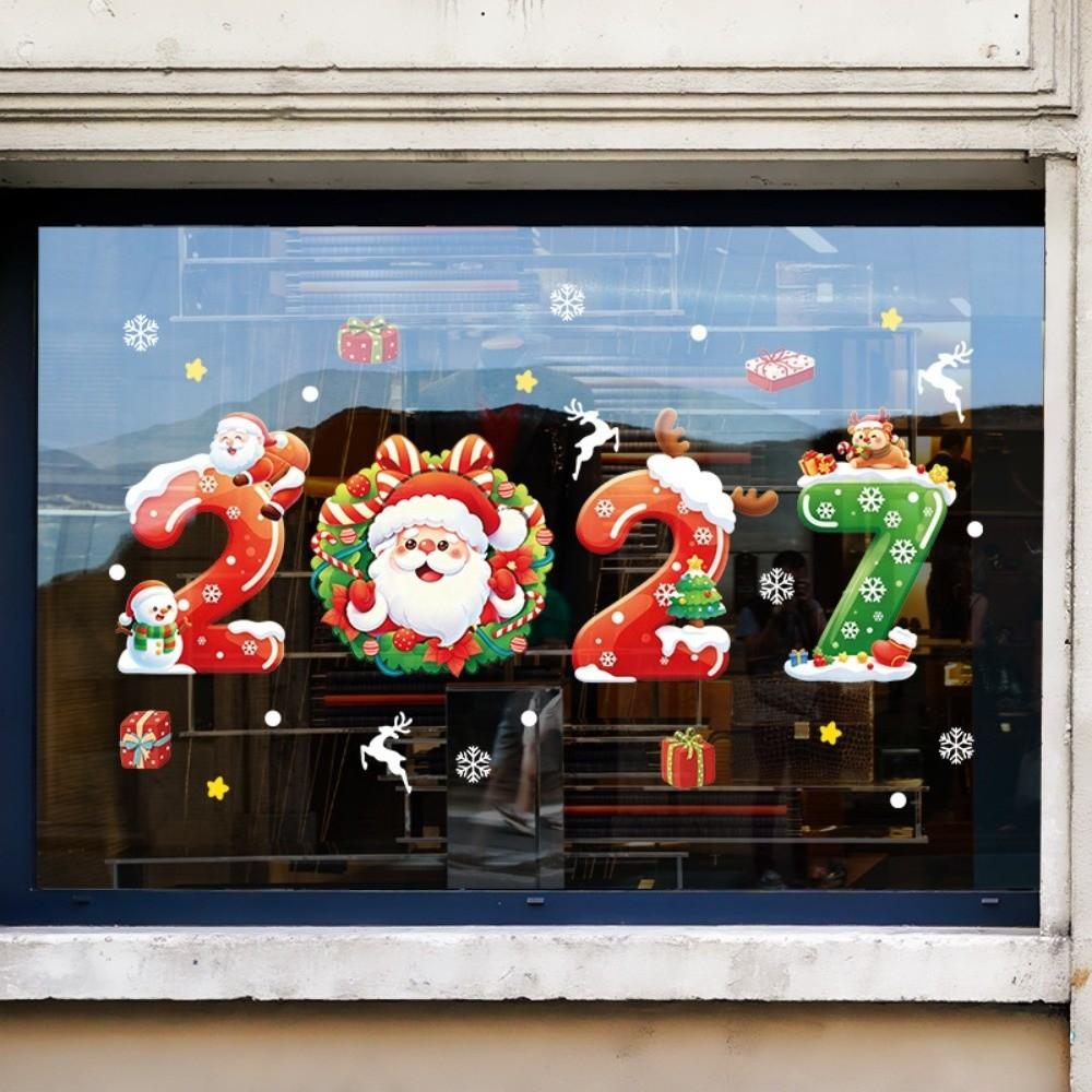Abnehmbare Statische 2027 Statisch Haftende Aufkleber Wasserdicht Weihnachtsfeier Türaufkleber Festliche Dekorationen