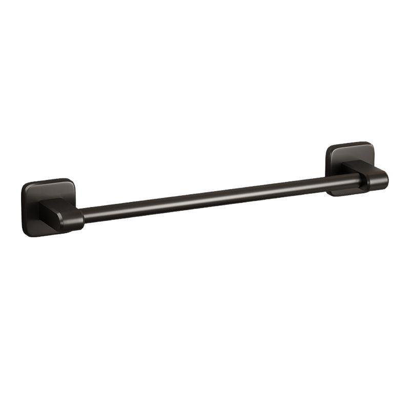No-Punch Wall-Mounted Black Towel Rack with Shelf for Bathroom