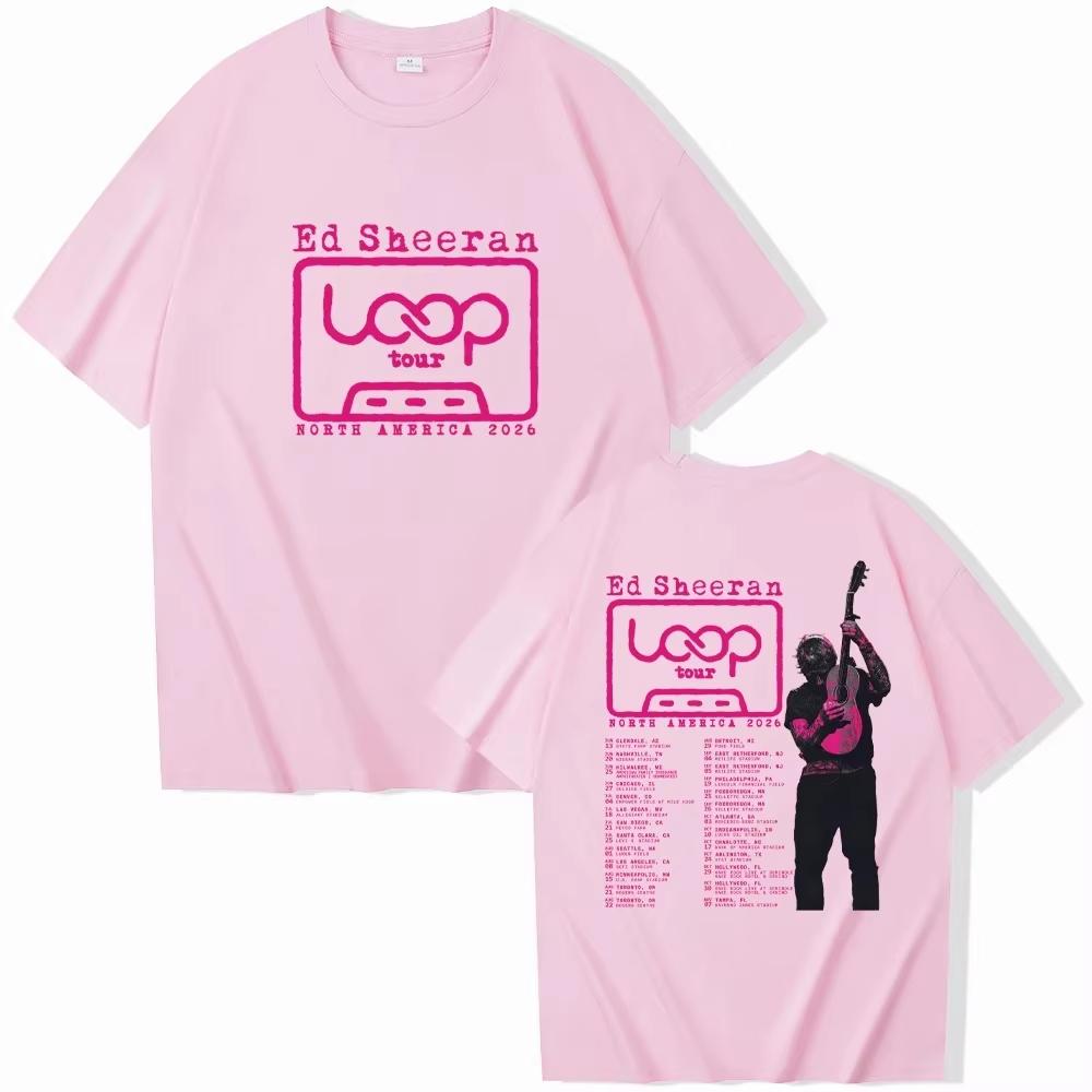 2026 Ed Loop World Tour Merch Tshirt Unisex Unisex Oversized Oneck Short Sleeve Streetwear Hip Hop Fans Gift Male Clothing