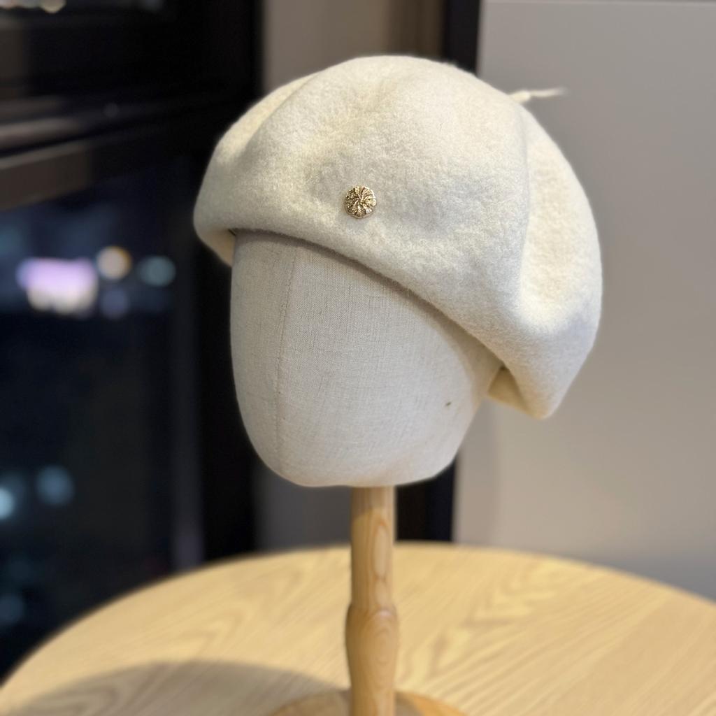 Temperament Korean Style Beret Autumn and Winter Hat Face Small Big Head Circumference Painter Hat Black All Match Beret Hat