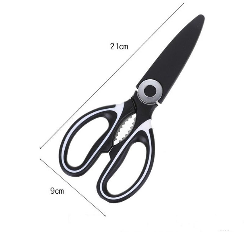 Multifunctional Stainless Steel Kitchen Scissors Heavy Duty Sharp Shears Walnut Clamp Effort Saving Shears