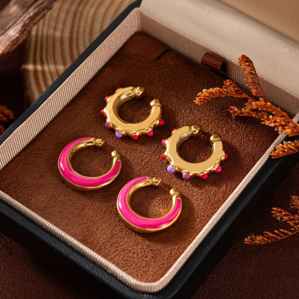 High-End Exquisite Dopamine-Inspired Cross-Border Earrings for Women - Ring-Shaped, Trendy, and Versatile Design