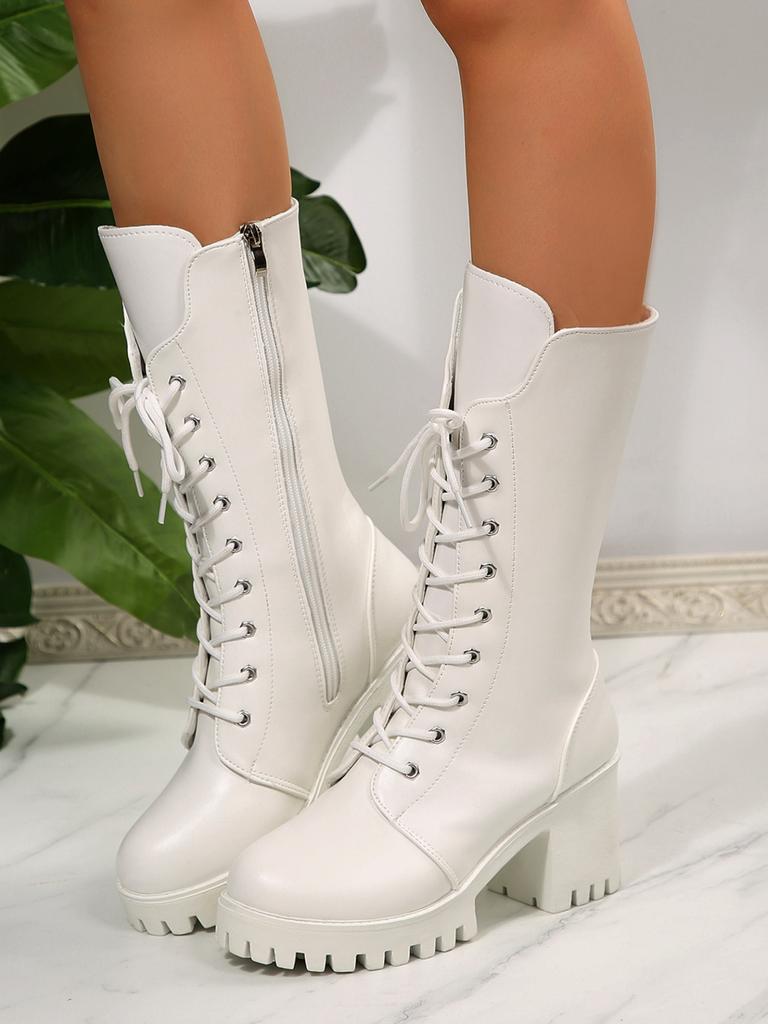 Martin boots women's autumn 2025 new trendy mid-tube locomotive boots velvet boots autumn British style women's thick heel short boots