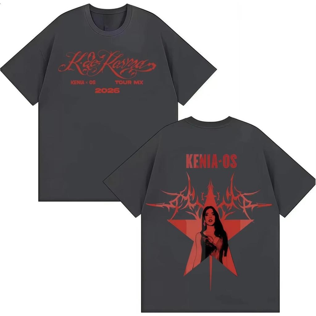 Singer Kenia Os 2026 New Album Merch Tshrits Men Women Hip Hop Tee Fans Casual Fashion Comfort Gothic Clothes Streetwear