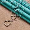 URMYLADY 925 Sterling Silver Three Heart Frame Pendant Necklace For Women Wedding Party Fashion Jewelry