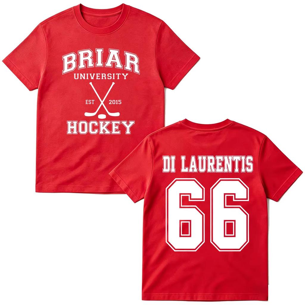 2026 Summer Fashion Trendy Tee Off Campus TV Series T-shirts Di Laurentis 66 Briar University Hockey T-shirt Men Women Fashion  Oversized Tshirt