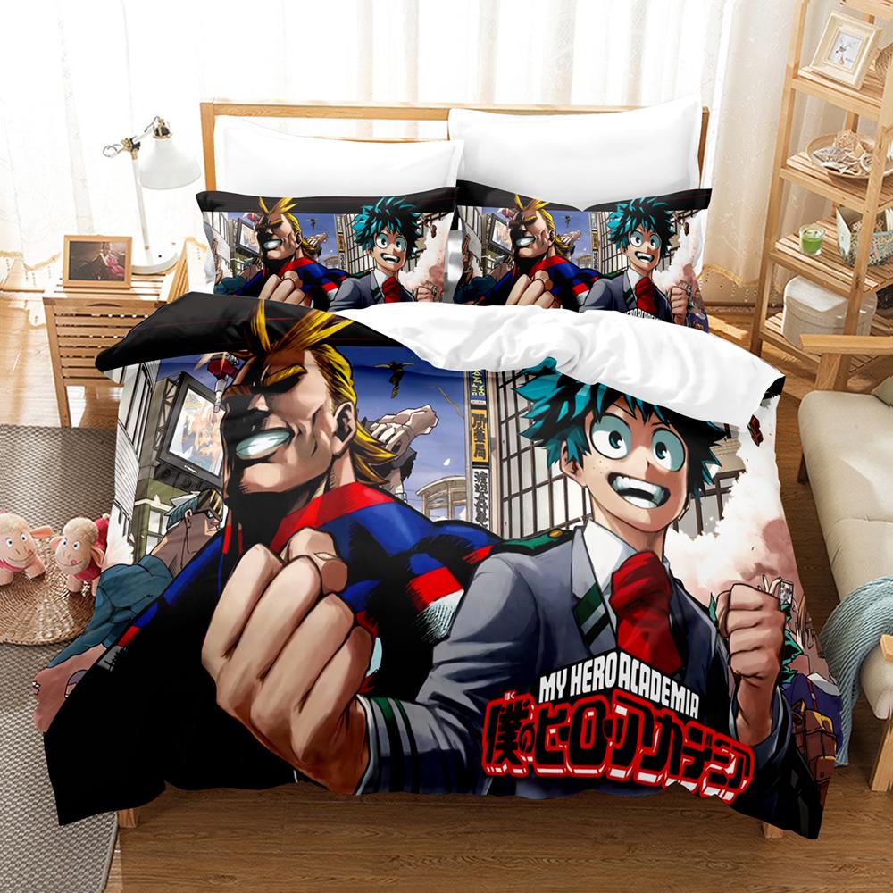 My Hero Academia Ložní souprava Japonské anime Pohodlný povlak na přikrývku Jednolůžko Dvoulůžko Queen Twin Full Size Povlak na přikrývku Ložní prádlo pro teenagery