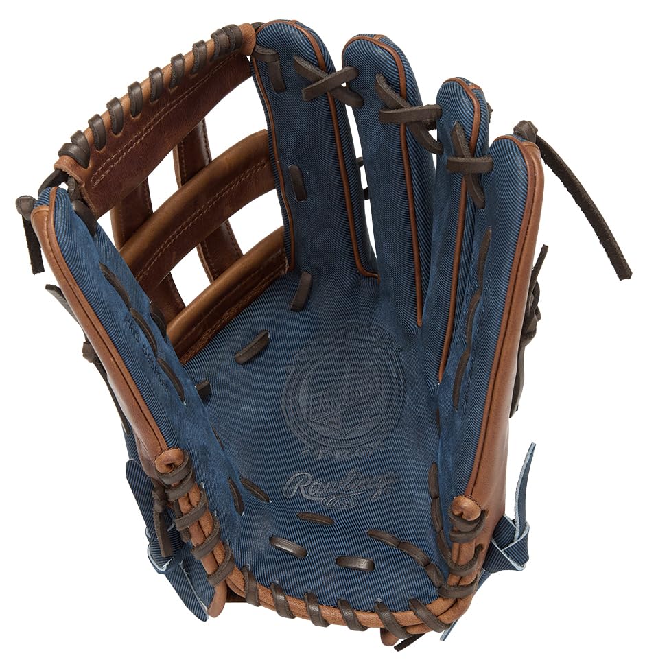 Rawlings PRO EXCEL GR5FHJB88 Baseball Throw HOH® –Jeans- Glove, Softball, Outfielder's Glove, Navy, 12.5 Inches, Right-Handed