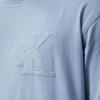 Calvin Klein Jeans Textured Logo Solid Color Crew Neck Short Sleeve T-Shirt Men Tops Light-Blue J30J325657-CFF