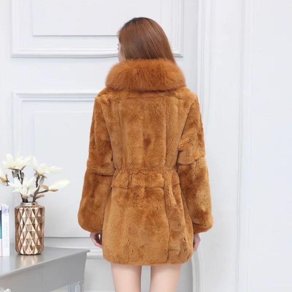 Winter Thick Plush Warm Clothes Big Size 4XL Overcoat Faux Fur Collar Fashion Ladies Coats Furry Female Coats Soft