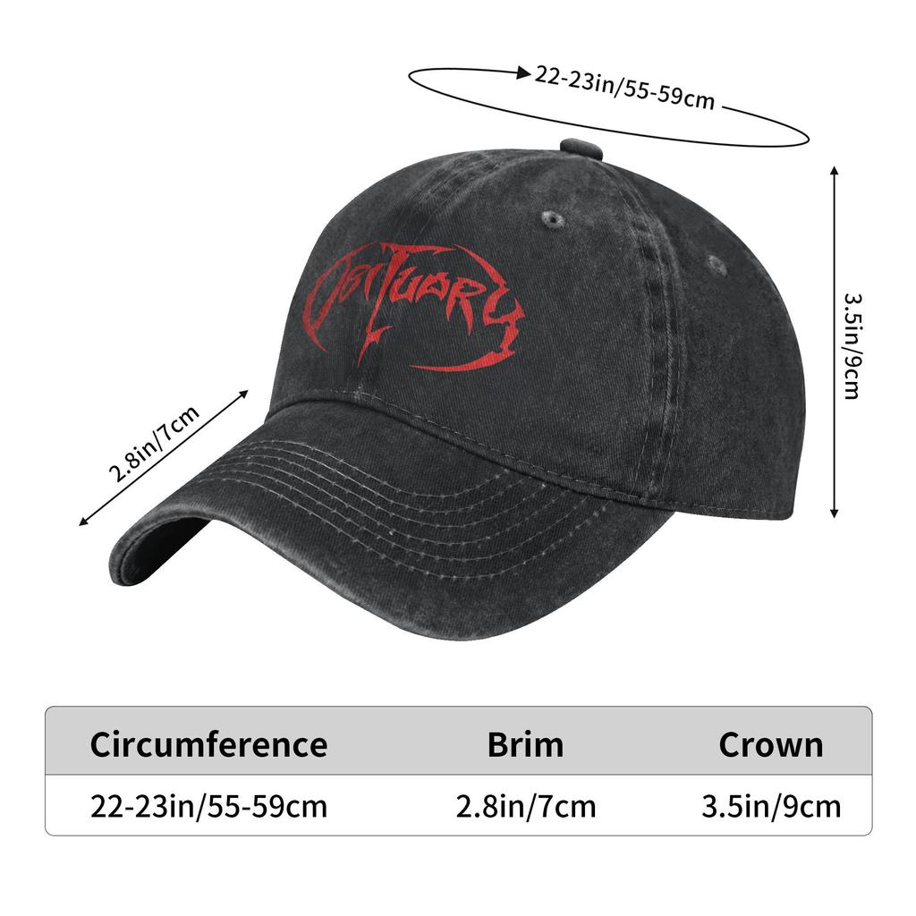 Obituary Red Rock Metal Band  Trucker Hats Outfit For Unisex Baseball Cap  Vintage Headwear Cap Adjustable