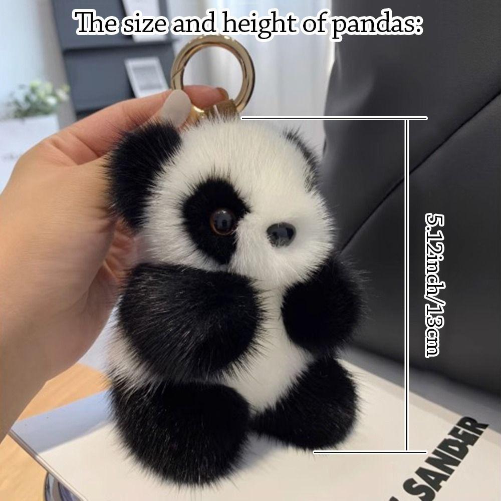 Hanging Panda Keychain Plush Pendant Decoration Fashionable Backpack Key Ring for Traveling
