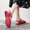 Women's Closed-Toe Hollow Sandals Summer Flat Non-Slip Beach Jelly Shoes Breathable Roman Sandals