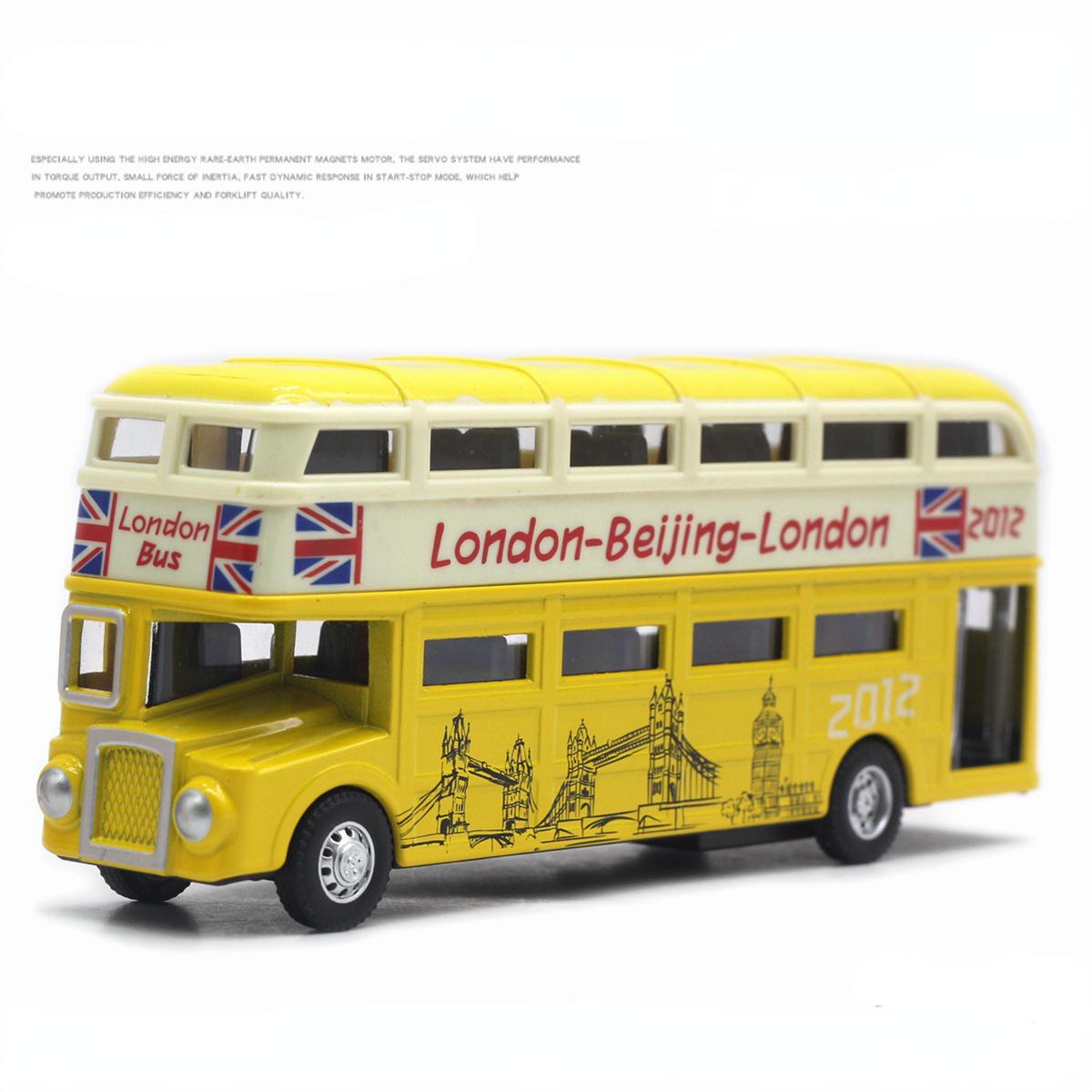 London Doppeldeckerbus Legierungsmodellauto Diecasts Metalllegierung Automodell Simulation Ton Licht Sammlung Jungen Spielzeug Geschenk A956