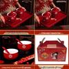 Wedding Tea Set: Red Cups, Lids, Bowls & Chopsticks for Celebrations