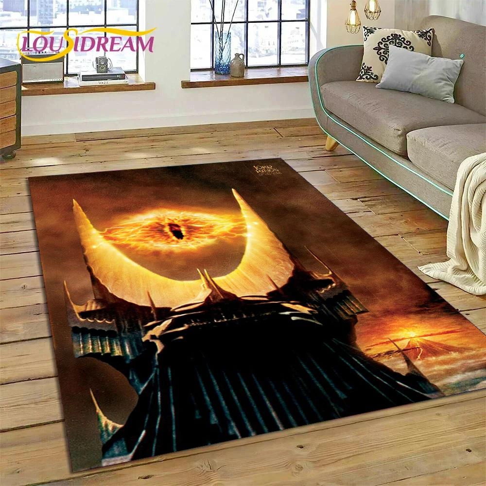 3D L-Lord of The Rings H-Hobbit Movie HD Rug Carpet for Living Room Bedroom Home Decor,Non-slip Decoration for Sofa Doormat Gift