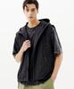 Trillion Division Nylon Hooded Zip-Up Vest (Black)