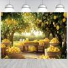 1pc Summer Lemon Backdrop Banner Suitable for Theme Parties Photography Backdrops Anniversary Decorations