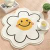 Sunflower Shape Round Carpet Cartoon Bedside Rug Non -Slip Kids Bedroom Table Floor Mats Children Soft Doormats Home Decor