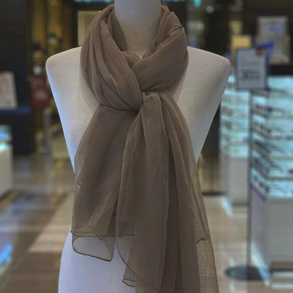 [MJ/Arnaldo Basini] See-through Long Scarf Beige, Black (ABSS-19117)