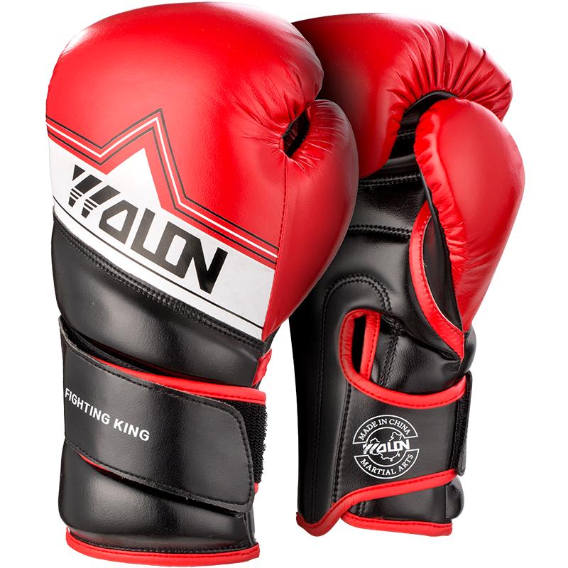 Factory Adult Wolon PU Leather Protective Black Red Sports Gloves  Boxing Gloves 12 oz