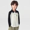 Boys' Little Monster Print Raglan Polo T-Shirt