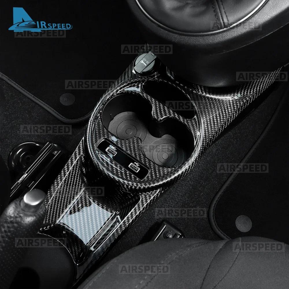 Real Hard Dry Carbon Fiber LHD RHD For Abarth 595 695/Fiat 500 2016-2023 2024 500E 16-19 Water Cup Holder Gear Shift Trim Cover