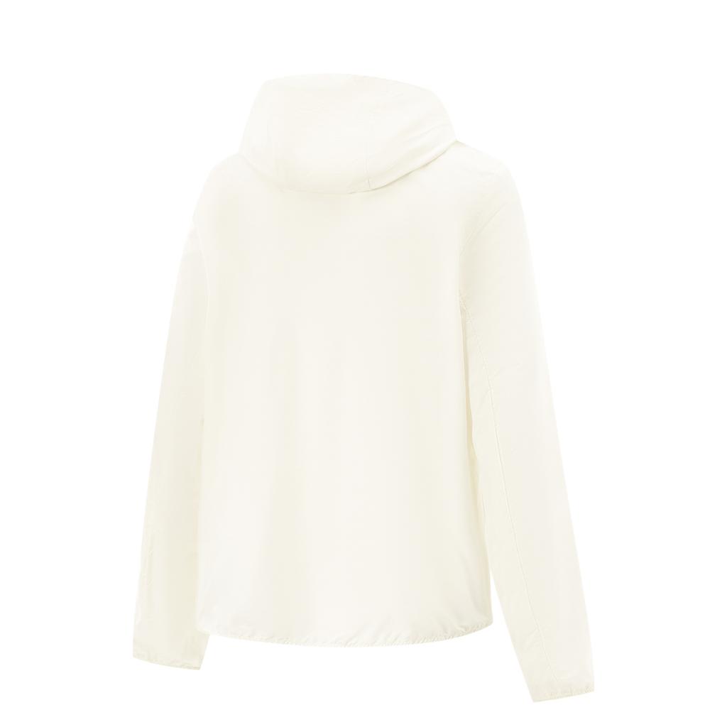 Li Ning Fitness Series Solid Color Zipper Hooded Comfortable Breathable Versatile Sports Jacket Women Jackets Off-White AFDV154-1