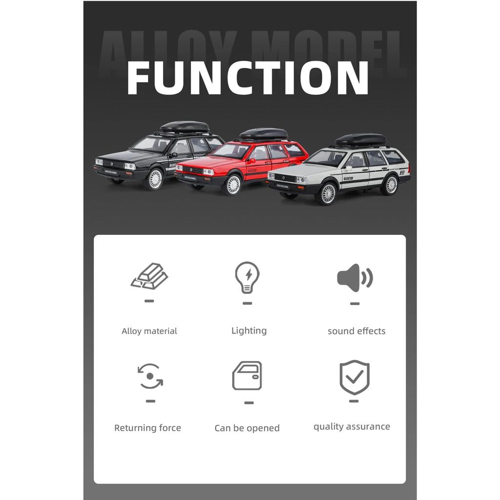 1/32 Volkswagen Santana Wagon Alloy Muscle Car Model Sound and Light Pull Back Children's Toy Collectibles Birthday Gift