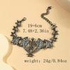 Gothic Punk Exaggerated Shiny Rhinestone Skull Bat Devil Necklace for Women Halloween Jewelry Accessories