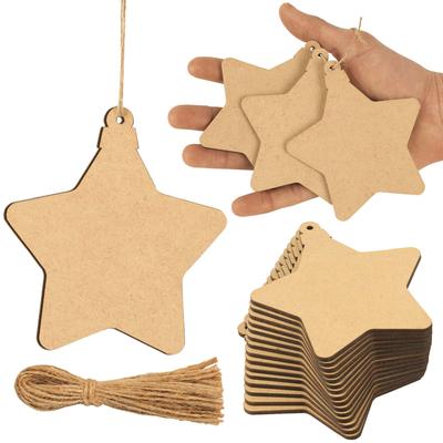 Inkdotpot 40 bucăți ornament din lemn de înger cu găuri 3,5" felii de lemn natural pregăurit nefinisat pentru meserii din lemn