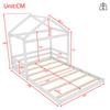 House Bed, 140 X 200 Cm, Children's Bed In House Shape with Slatted Frame (without Mattress), Pine Wood, Minimalist Style, White
