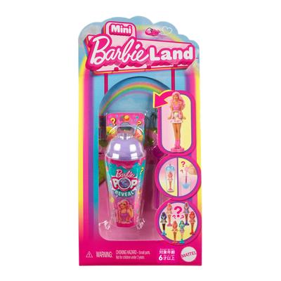 Barbie Mini Barbie Land Pop Reveal Sortiment Überraschungspack Ankleidepuppe Puppenhaus Mikro-Puppen Ab 6 Jahren Rosa 986A-HYM26