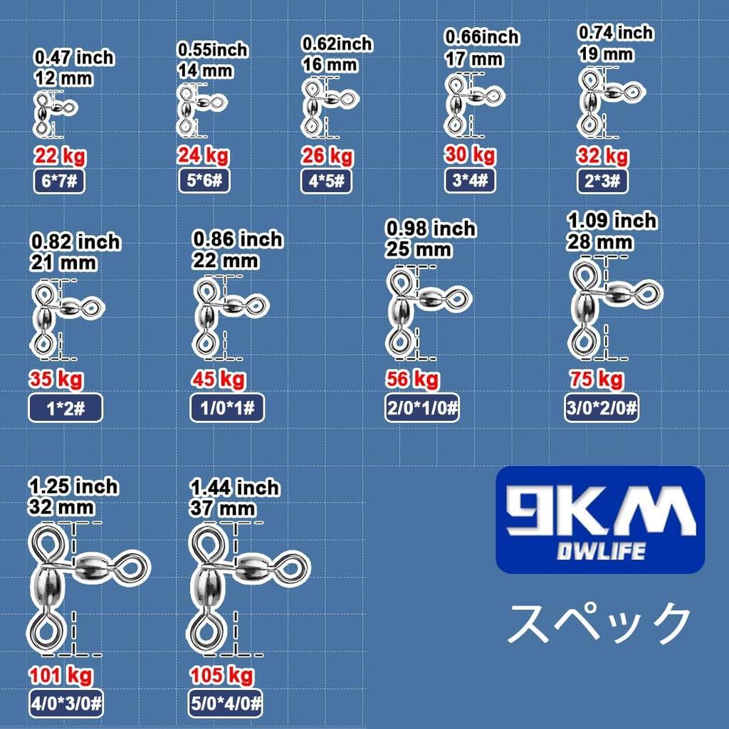 9KM DWLEFE Stainless Steel Swivel for Fishing Catfish Rig Fishing Line Saltwater Freshwater 25pcs 3-Way Tackle, Swivel, Connector, & - 4/03/0#,