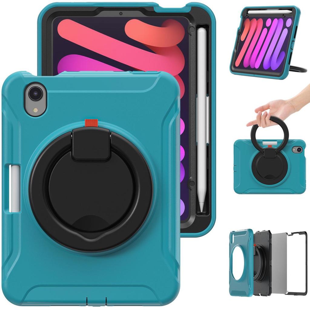 iPad Mini 6 Protective Case with Rotating Stand & Large Handle
