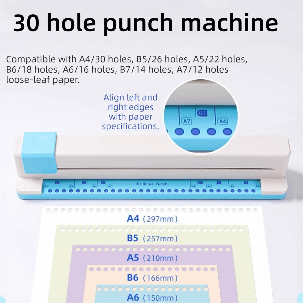 A4/B5/B6/B7 Universal Paper Punching Machine 30 Hole Manual Hole Punch Office Supplies