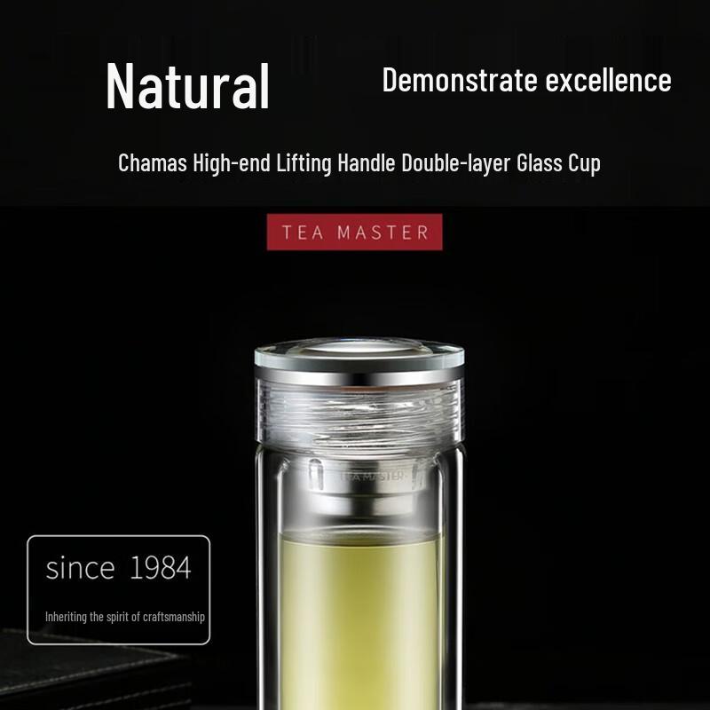 FUGUANG Double Wall Borosilicate Glass Tea Infuser Bottle