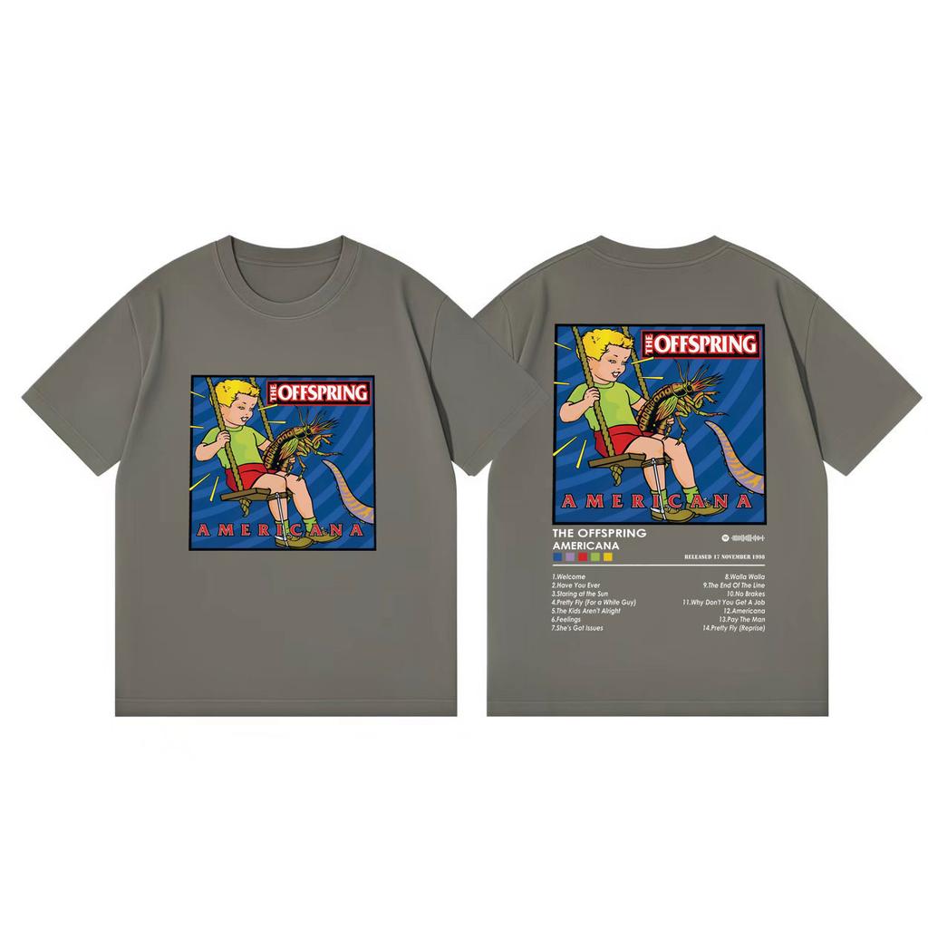 The Offspring Americana Album Grafik T-Shirts Punk Rock Popmusik Kurzarm T-Shirt Herren Damen Freizeitmode Lockere T-Shirts