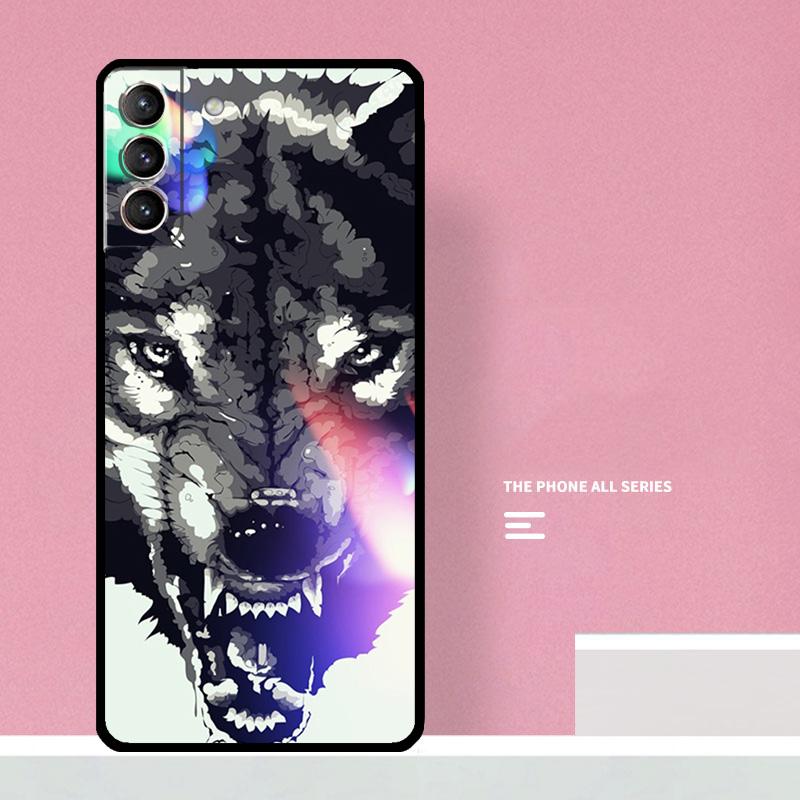 Wolf Art Black Phone Case For Samsung Galaxy S25 S26 Ultra S20 S21 S22 S23 S24 Plus S10 S25 FE Cover Coque